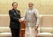 The then Chinese Defence Minister General Wei Fenghe with Prime Minister Narendra Modi when he visit