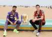 Shreyas Iyer and Pat Cummins with the IPL 2024 trophy