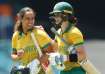 Chloe Tryon of and Laura Wolvaardt, IND vs SA