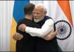 PM Modi shares a hug with Ukrainian President Volodymyr