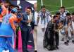 Rohit Sharma emulates Lionel Messi's celebration.