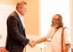 Sri Sri Ravi Shankar meets Iceland PM Benediktsson.