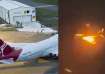 Virgin Airlines plane's engine catches fire