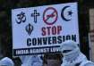 A banner during the agitation against conversion