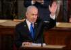 Israeli Prime Minister Benjamin Netanyahu addresses a joint