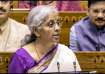 Union Finance Minister Nirmala Sitharaman presents the