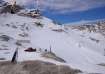 Snow covers the Schneeferner glacier near the top of Germany's highest mountain 'Zugspitze'