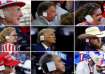 Trump's pporters and attendees wearing bandages over their ears in tribute to Trump during the Repub
