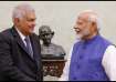 Sri Lankan president Ranil Wickremesinghe with Indian PM