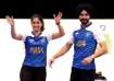 Manu Bhaker and Sarabjot Singh at the Paris Olympics 2024