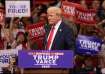 Former US President Donald Trump attends a campaign rally