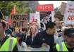 Protesters attend an anti-immigration protest in Belfast,