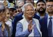 Nobel laureate Muhammad Yunus at Dhaka Airport, Bangladesh