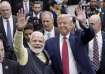 Then-US President Donald Trump with PM Modi