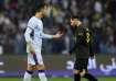 Lionel Messi and Cristiano Ronaldo during PSG vs Riyadh XI