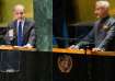 EAM S Jaishankar (R) and Pakistan PM Shehbaz Sharif (L) at UNGA.