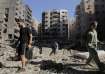 Rubble at the site of the Israeli airstrike in Lebanon