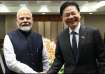 PM Modi with his Singapore counterpart Lawrence Wong at the