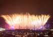 Fireworks during the Paris Paralympics closing ceremony.