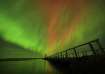 An aurora borealis, also known as the northern lights,