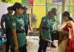 Security check during Durga Puja celebrations in Bangladesh