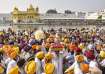 The Sikh community gathered in the Golden Temple in