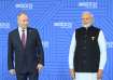 Russian President Vladimir Putin with PM Narendra Modi at the BRICS Summit in Kazan.