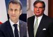 France President Emmanuel Macron and Ratan Tata. 