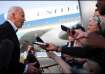 US President Joe Biden speaks to journalists in Maryland.