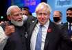 Ex-UK PM Boris Johnson and Indian Prime Minister Narendra