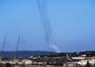 Rockets are launched from Lebanon towards Israel amid the