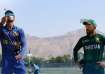 Nuwanidu Fernando and Mohammad Haris at the toss during the second semifinal.