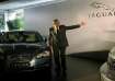 Ratan Tata posed with a Jaguar car