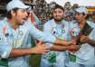 Yuvraj Singh, Harbhajan Singh, Robin Uthappa and Dinesh Karthik with the T20 World Cup trophy.