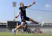 Olly Stone during a practice session in Multan.