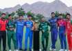 All the eight captains pose with the ACC Men's Emerging T20 Asia Cup Trophy.