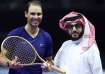 Rafael Nadal of Spain poses for a photo with Turki Alalshikh