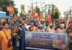 Protest held in Kolkata against the arrest of Chinmoy Krishna Das in Bangladesh