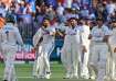 Jasprit Bumrah celebrates Usman Khawaja's wicket.