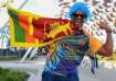 A Sri Lankan fan poses for the camera.