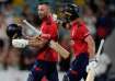 Phil Salt walks off the field after his match-winning century against West Indies in Bridgetown.