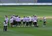 Indian cricket team players at the Melbourne Cricket Ground.