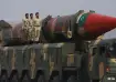 A Pakistani-made Shaheen-III missile, that is capable of carrying nuclear warheads, displayed during