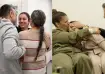 Israeli soldiers with family members