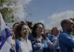 Supporters of Ofer Kalderon cheer after his release