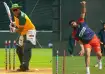 Jacques Kallis of South Africa Masters and Monty Panesar of