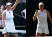 Amanda Anisimova (L) after defeating Aryna Sabalenka and