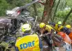 SDRF personnel carry out rescue work after a helicopter carrying six people to Gangotri Dham crashed