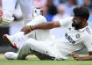 Akash Deep holding his foot during the bowling innings on