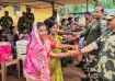 Locals tie rakhi to BSF jawans in Naxal-affected Abujhmad of Chhattisgarh.